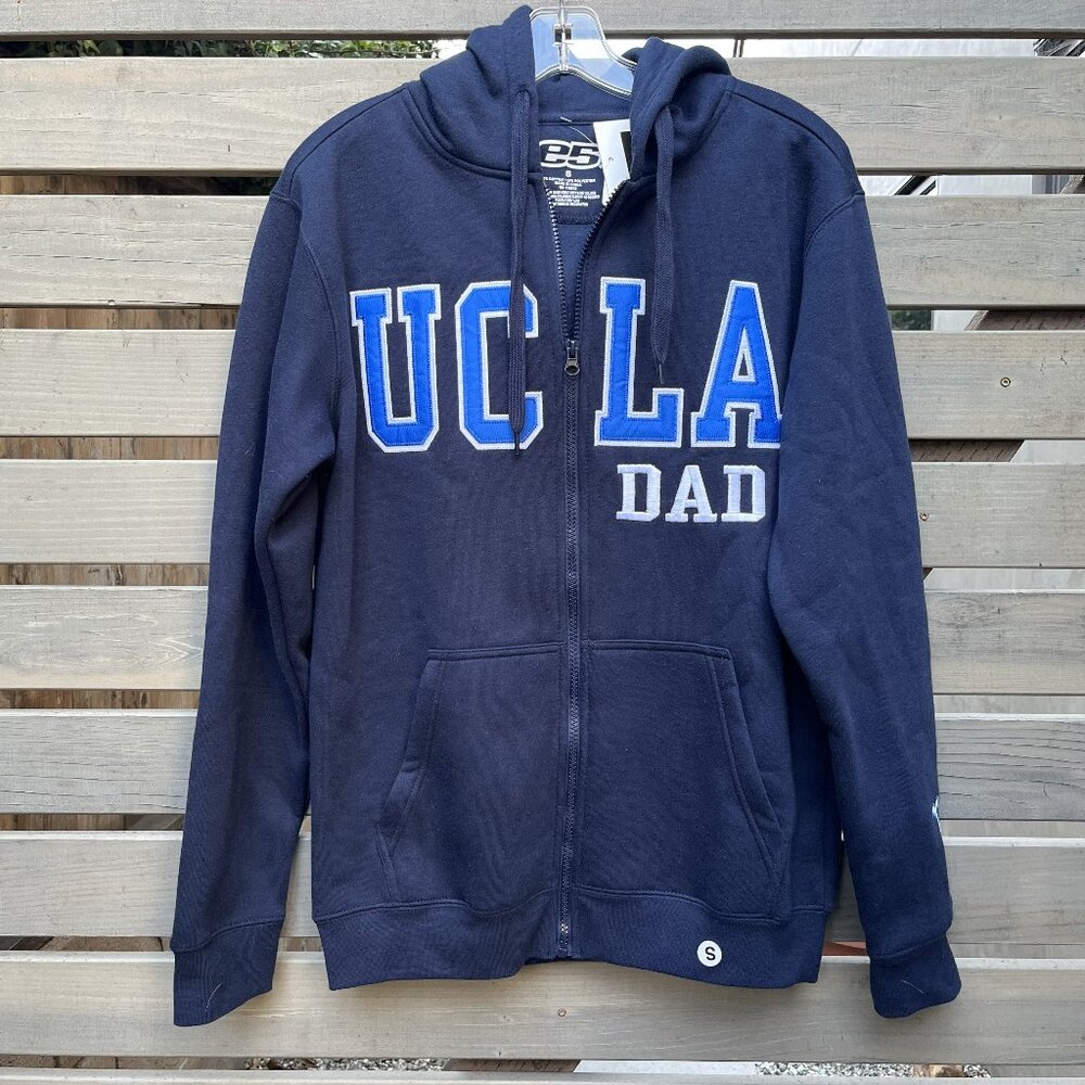 UCLA DAD Navy Blue Zip Hoodie Sweatshirt e5 Officially Licensed Size Small NWT